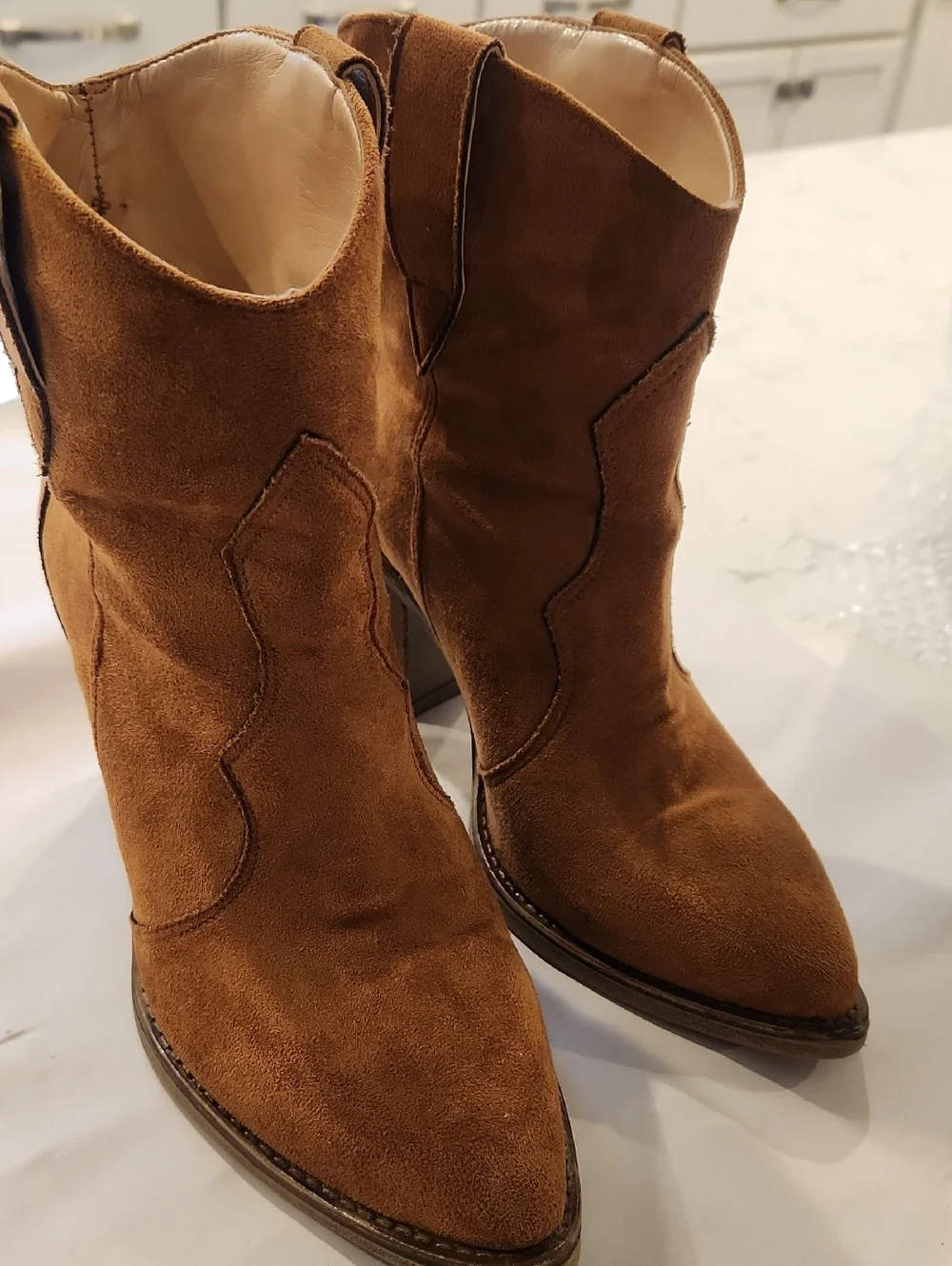 Women’s Suede Ankle Boots in Brown - Picture 2 of 8
